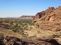 Ennedi Plateau is located at the border of the Sahara and the Sahel