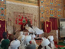 The Emir of Kano, Muhammadu Sanusi II, on his throne in 2016.