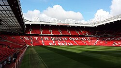 Old Trafford, the home of Manchester United, is the largest club ground by capacity in England.