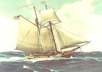 A 19th-century portrait of a Revenue Marine cutter, which may be of either the USRC Massachusetts or its replacement, the Massachusetts II