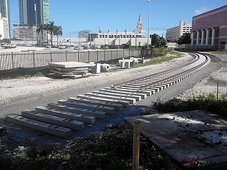 The rail line being renovated, November 2011