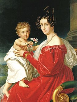Franz Joseph with his mother Archduchess Sophie, by Joseph Karl Stieler