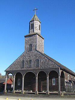 Church of Santa María de Loreto of Achao, built in the 18th century and now a UNESCO World Heritage site.
