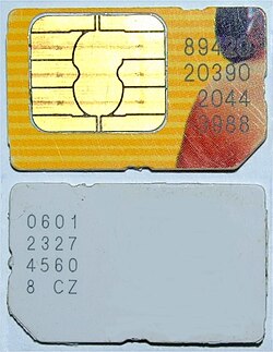 Typical mobile phone mini-SIM card