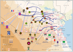 Ground troop movements 24–28 February 1991 during Operation Desert Storm