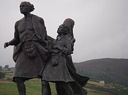 The Highland Emigrants' Monument at Helmsdale, Scotland.