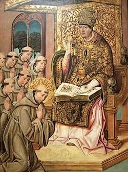 Honorius III Approving the Rule of St. Francis of Assisi, Bartolome del Castro, c. 1500, Philadelphia Museum of Art