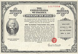 1969 $100,000 Treasury Bill