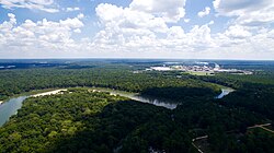 Looking southeast with Rayonier and US-301 bridge in background