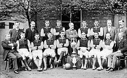 The Aston Villa team in 1897, after winning both the FA Cup and the English Football League