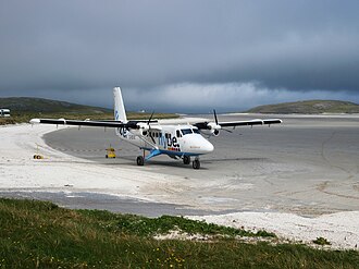 Barra's unique beach airport runway