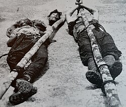 The remains of three MNLA guerrillas killed by soldiers of the Queen's Own Royal West Kent Regiment during the Malayan Emergency
