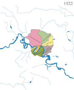 Territorial change of Moscow from 1922 to 1995