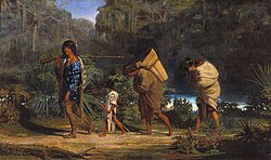 Louisiana Indians Walking Along a Bayou Alfred Boisseau, 1847