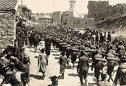 Austro-Hungarian soldiers marching up Mount Zion in Jerusalem in the Ottoman Empire, during the Middle Eastern campaign
