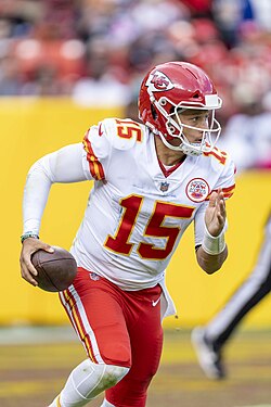Patrick Mahomes and the Kansas City Chiefs were attempting to win their third consecutive Super Bowl, which would have represented an unprecedented three-peat of Super Bowl victories.[35]