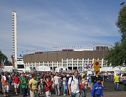 The Helsinki Olympic Stadium was the centre of activities during the 1952 Summer Olympics.