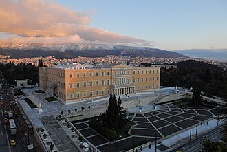 The building of the Hellenic Parliament (Old Royal Palace) in central Athens