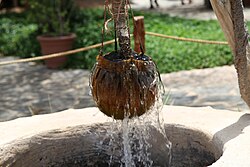 Leather bucket used for the water well