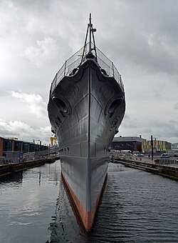 The prow of HMS Caroline (1914)