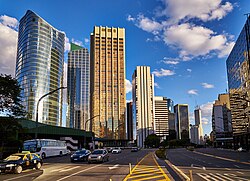 The Avenida Leandro N. Alem in Retiro, featuring the Catalinas Norte business complex.