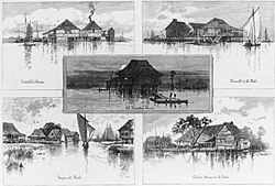 Five images of the Filipino settlement at Saint Malo, Louisiana