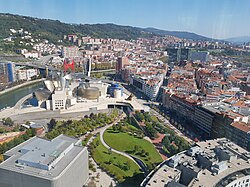Abandoibarra and the Guggenheim Museum from the Iberdrola Tower