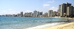 Varosha (Maraş), a suburb of Famagusta, was abandoned when its inhabitants fled in 1974 and remains under Turkish military control.