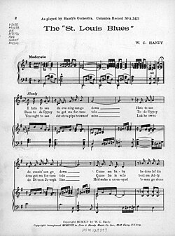 Sheet music from "Saint Louis Blues" (1914)
