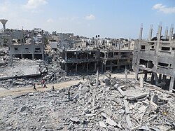 Beit Hanoun region of Gaza in August 2014, after Israeli bombardments