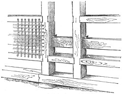 Wall framing of a Japanese house under construction