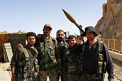 Syrian Army soldiers after the 2016 Palmyra offensive.