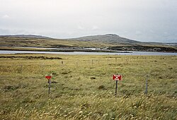 A former minefield located at Port William, East Falkland.