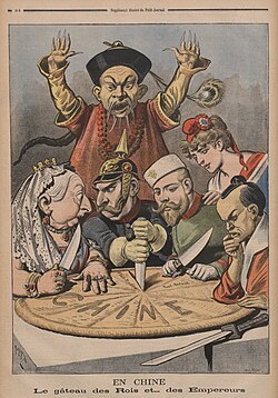 Western powers tried to divide their interests and influence in China in the aftermath of the First Sino-Japanese War.