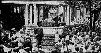 Harding begins his front porch campaign by accepting the Republican nomination, July 22, 1920.
