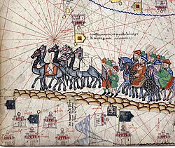 Marco Polo's caravan on the Silk Road, 1380