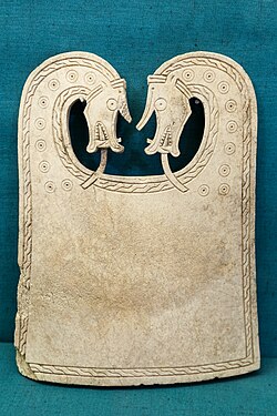 The Scar boat burial whalebone plaque found on the island of Sanday