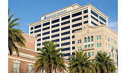 Headquarters of Hancock-Whitney Bank in downtown Gulfport, Mississippi