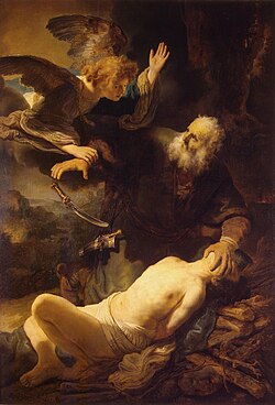 The Angel Hinders the Offering of Isaac, by Rembrandt, 1635 (Hermitage Museum, Saint Petersburg)