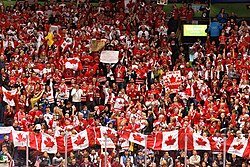 Canadians during a 2010 Winter Olympics gold medal match against the United States[24]