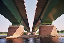 Bridge of the A9 near Dessau crossing the river Elbe