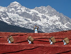 Public performance in Jade Dragon Snow Mountain Open Air Theatre