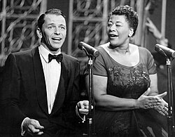 Frank Sinatra with Fitzgerald in 1958.