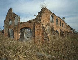 Ruins of a sugar mill at Laurel Valley Plantation in Thibodaux, Louisiana