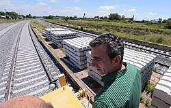 Florencio Randazzo overseeing construction near Chascomús.