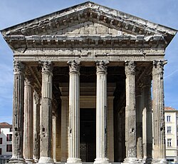 Roman monument commemorating Augustus and his wife Livia