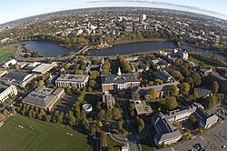 Aerial view of Harvard Business School