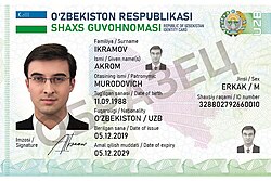 Uzbek identity card