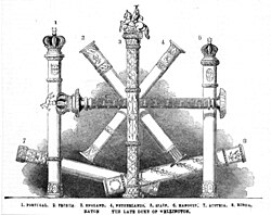 The ceremonial marshal's batons of the Duke of Wellington