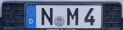 Number plate with few characters, hence shorter than standard 520×110